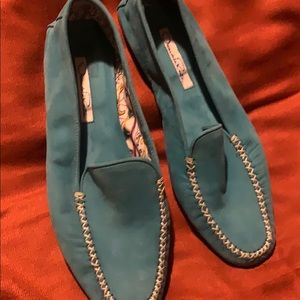 Oscar De La Renta Turquoise flats